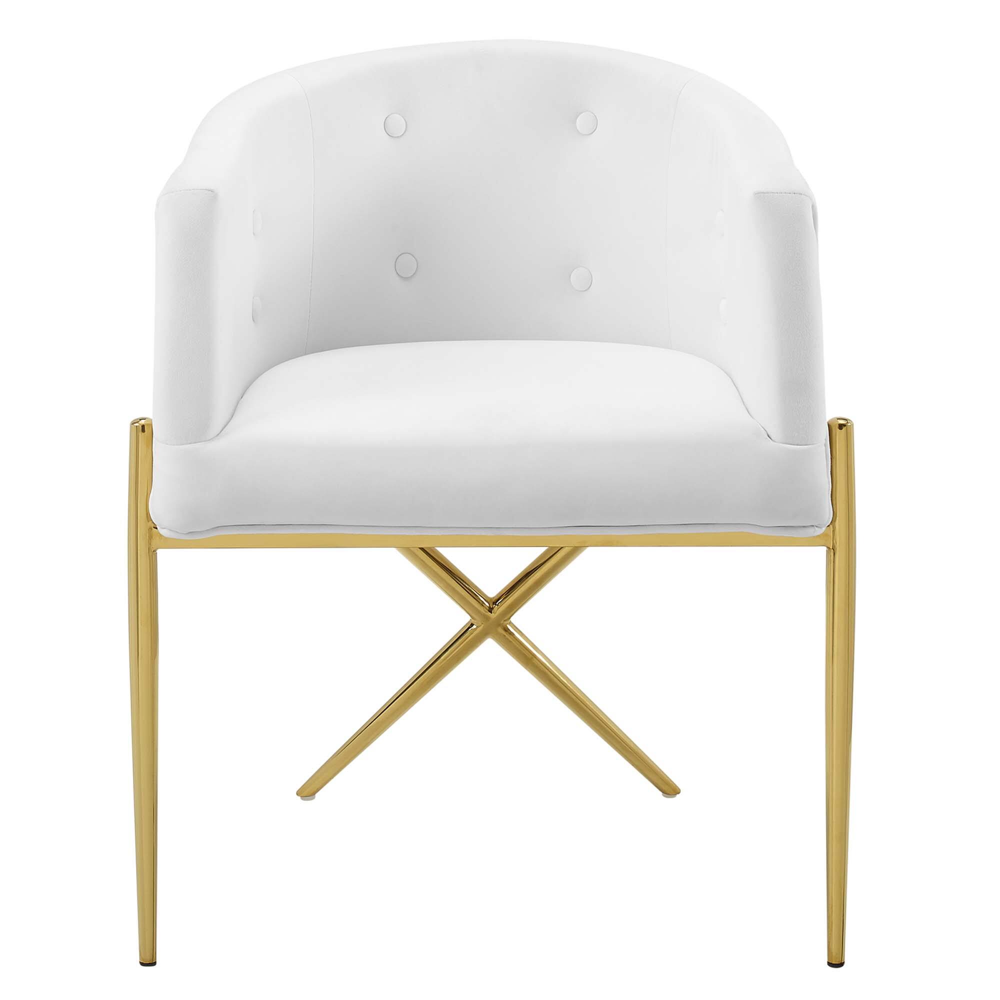 Alt View 2. Modway - Savour Performance Velvet Accent Dining Armchair Set of 2 by Modway - White.