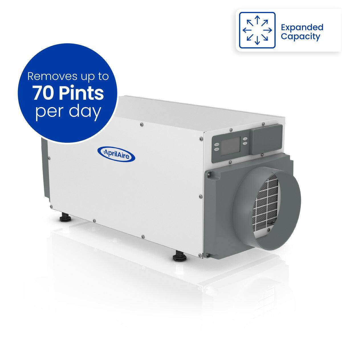 Expanded Capacity Removes up to 70 Pints per day AprilAire