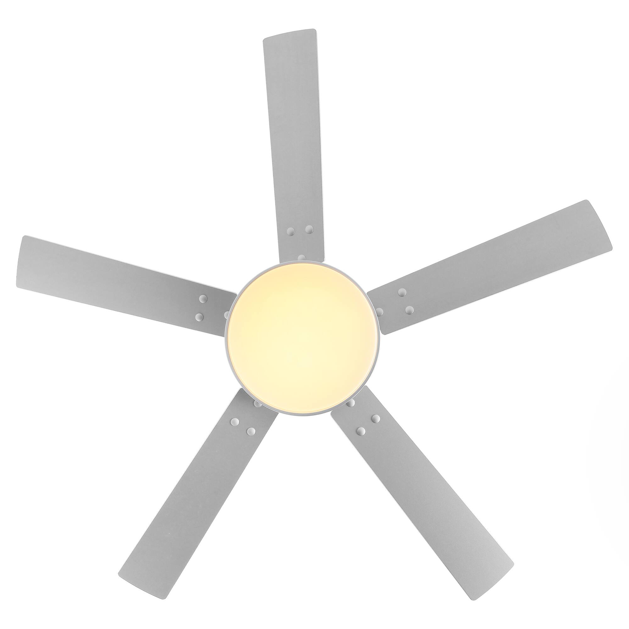 Alt View 9. Vaczon - 52" Modern Silver Dimmable LED Ceiling Fan with Light and Remote & APP - Silver.