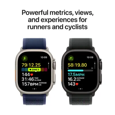 Apple Watch Ultra 2 (GPS+Cellular) 49mm Titanium Case with Black Trail Loop - M/L - Black