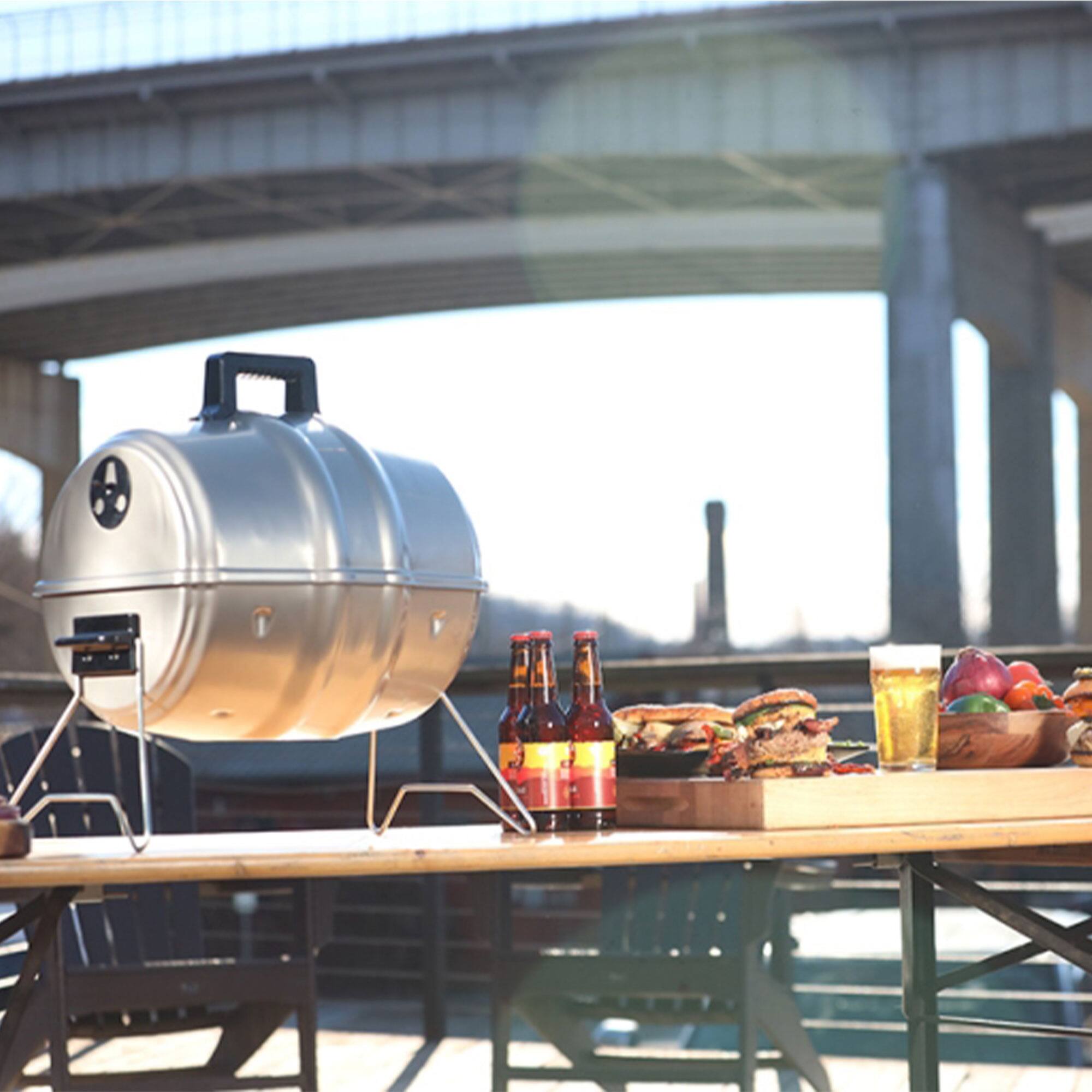 Alt View 7. Americana Grills - Americana Grills Keg A Que Charcoal BBQ Portable Grill, 186 Square Inch, Silver - Silver.