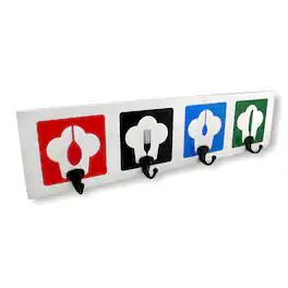 Zeckos - Chef Hats Four Hook Wall Plaque - Multicolored