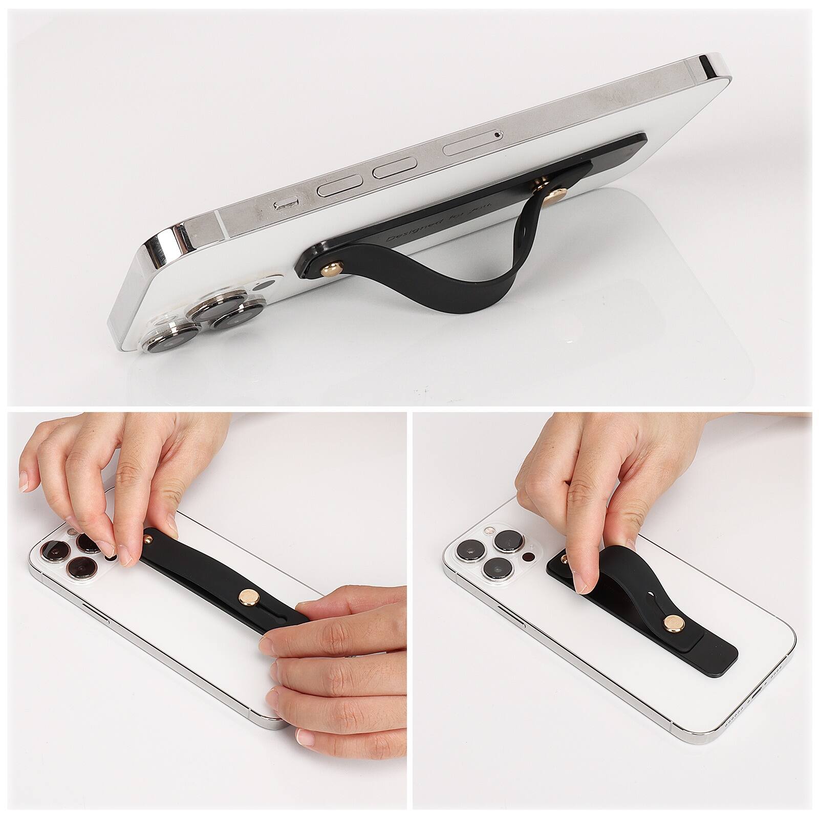 Alt View 12. SaharaCase - FingerGrip Cell Phone Holder Strap for Most Cell Phones - Black.