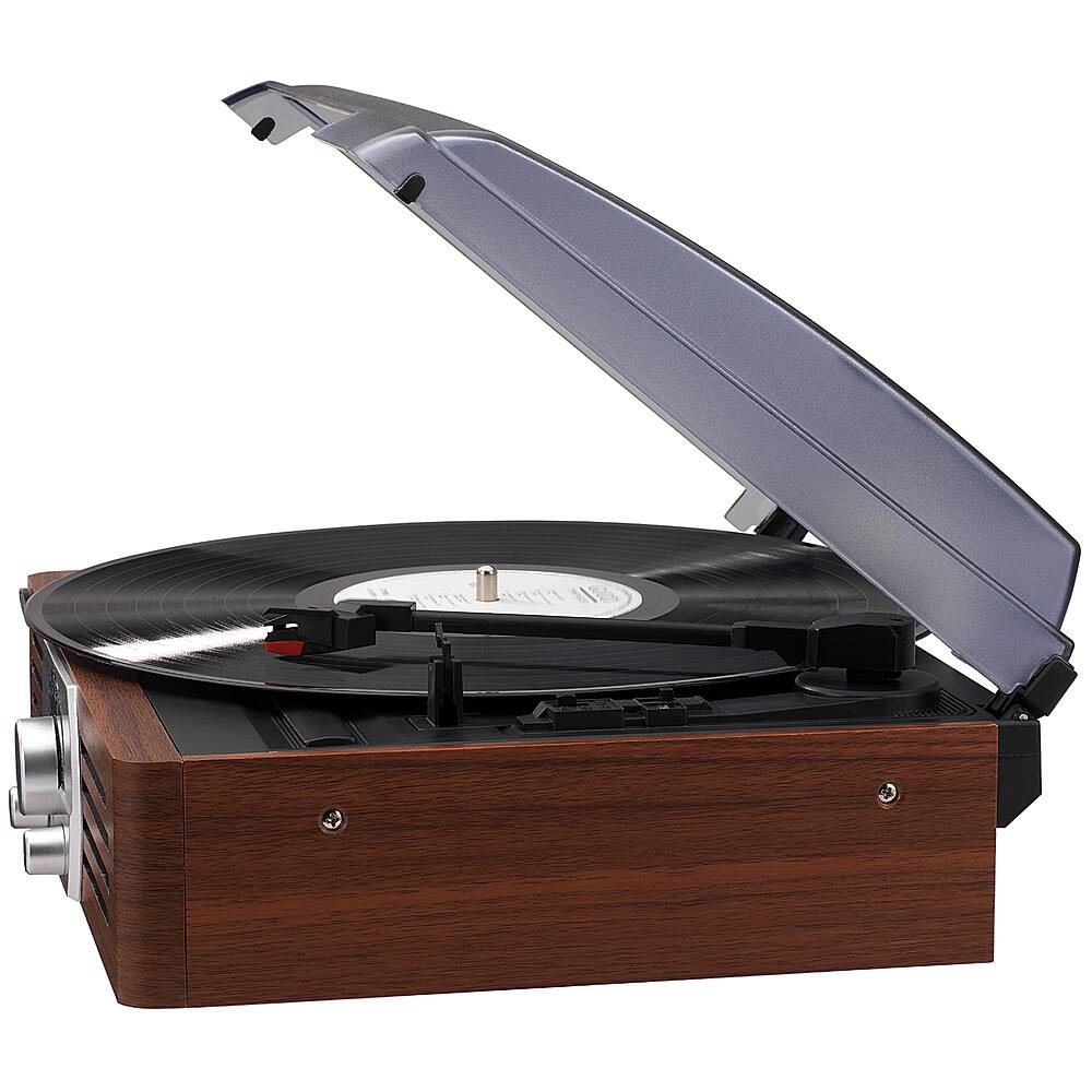 Angle. Jensen - 3-Speed Stereo Turntable - Brown.