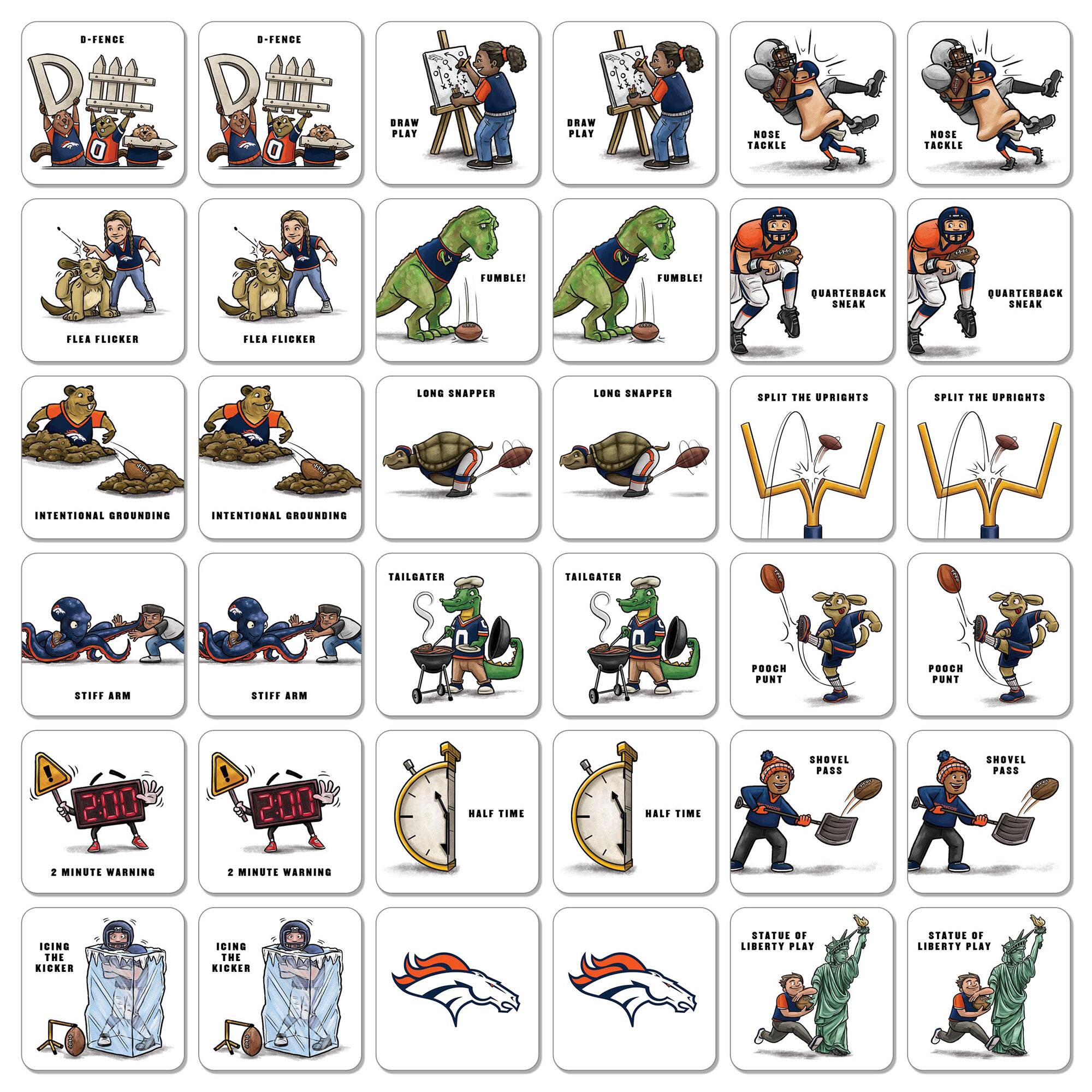 - D-FENCE
- DRAW PLAY
- NOSE TACKLE
- FUMBLE!
- FLEA FLICKER
- LONG SNAPPER
- INTENTIONAL GROUNDING
- STIFF ARM
- 2 MINUTE WARNING
- HALF TIME
- POACH PUNT
- TAILGATER
- ICING THE KICKER
- STATUE OF LIBERTY PLAY