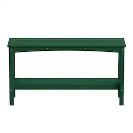 WestinTrends - Malibu 55" Outdoor Patio HDPE Adirondack 2-Tier Shelf Console Table - Dark Green