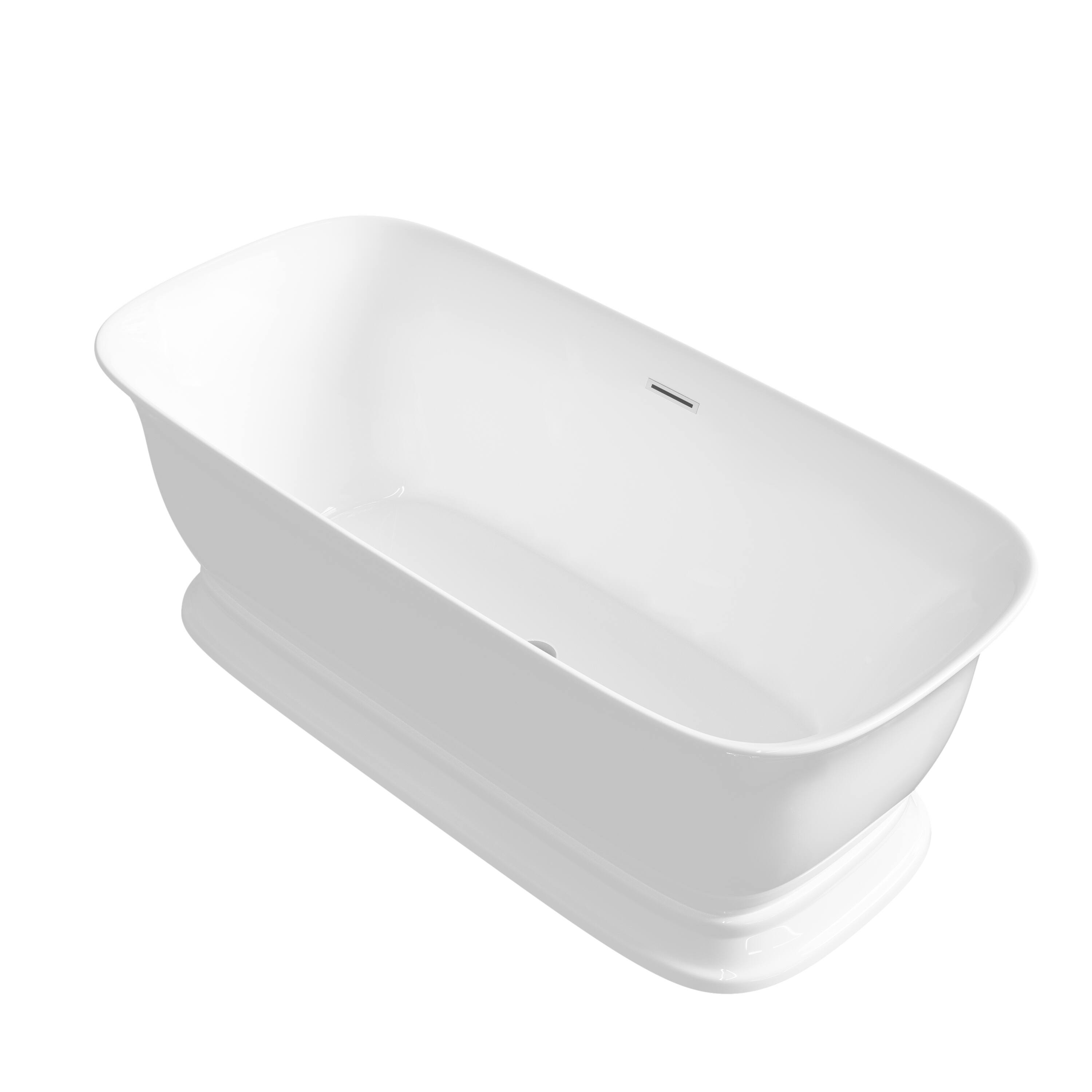 Alt View 10. WELLFOR - Tivor 67 in. x 31.5 in. Acrylic Freestanding Soaking Bathtub with Center Drain and Overflow - White.