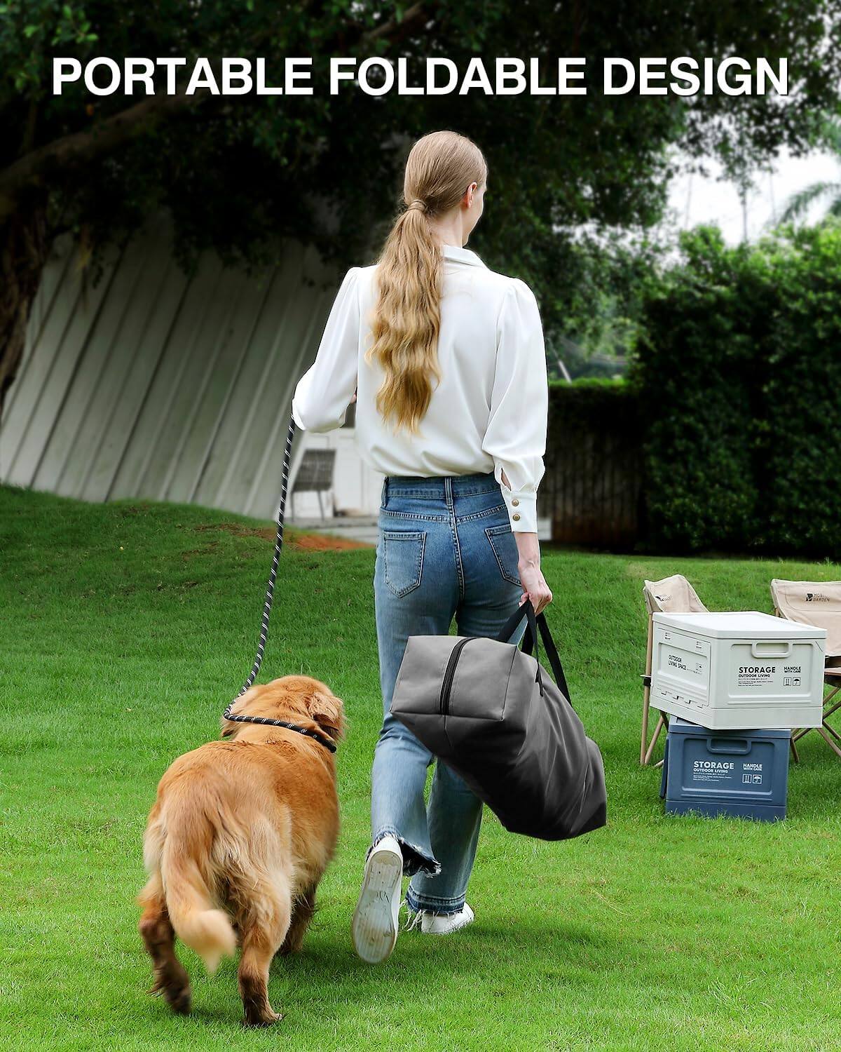 APRILSOUL 42 Inch Collapsible Travel Dog Crate for Medium Large Dogs ...