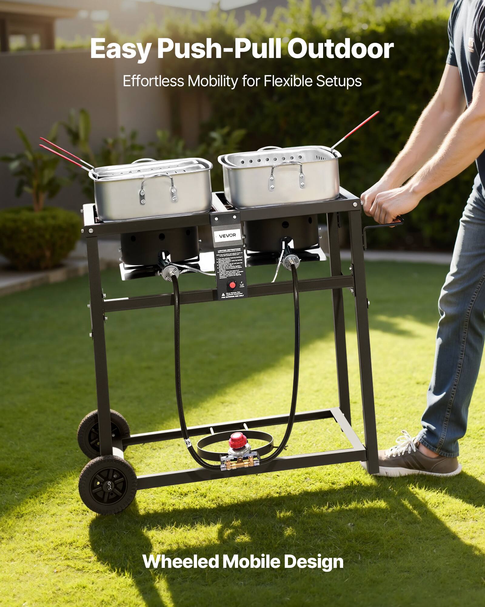 Easy Push-Pull Outdoor  
Effortless Mobility for Flexible Setups  

Wheeled Mobile Design