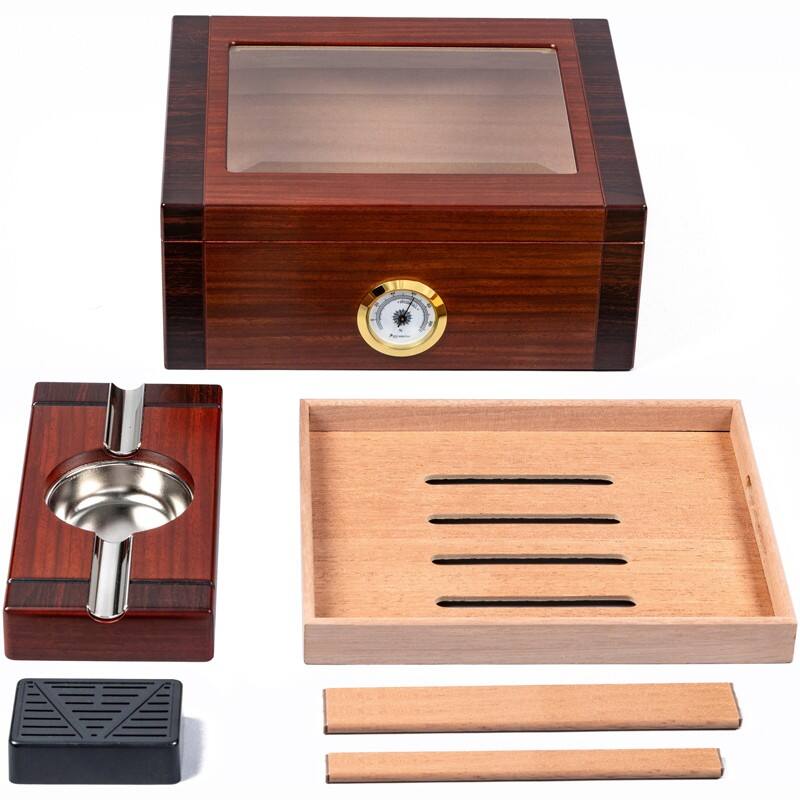 Alt View 1. Prestige - Sovereign Gift Set humidor - Rosewood Two-Tone Finish.