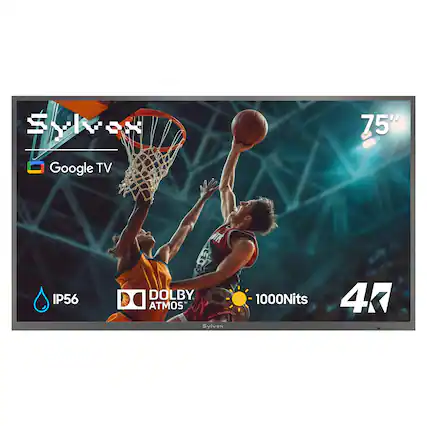 Google TV 75" T IP56 DOLBY ATMOS - Sylvox 1000Nits 4K