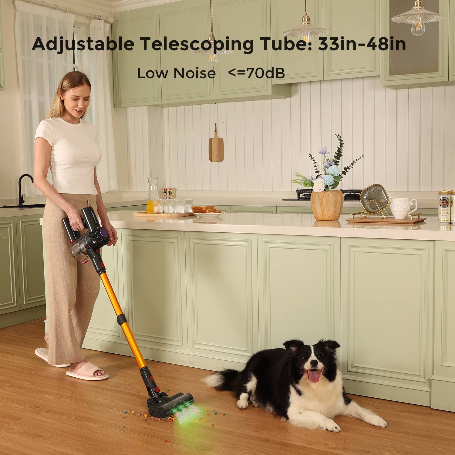Adjustable Telescoping Tube: 33in-48in
Low Noise <=70dB