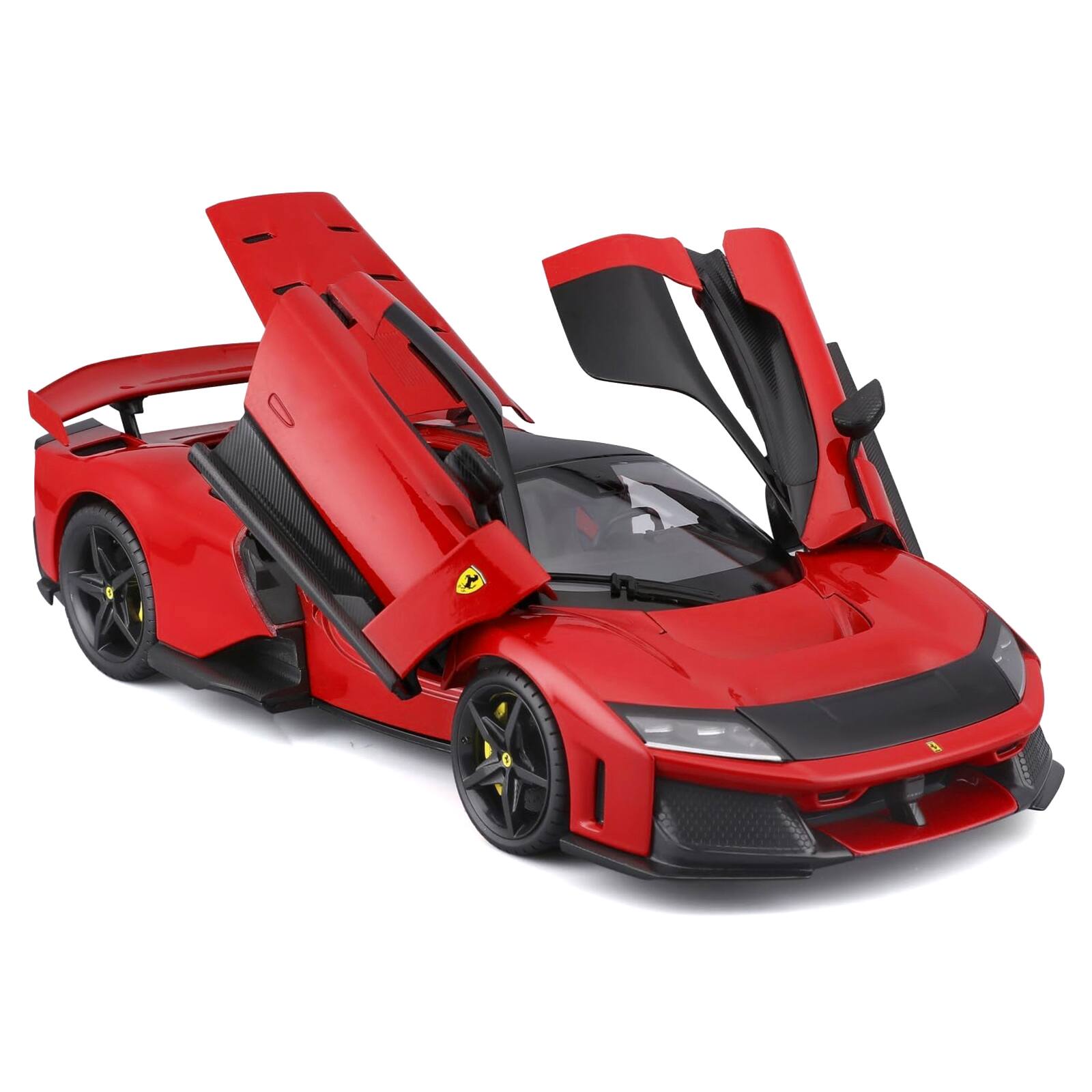 Alt View 1. Bburago - Ferrari F80 Red with Black Top "Race + Play" Series 1/24 Diecast Model Car by Bburago.