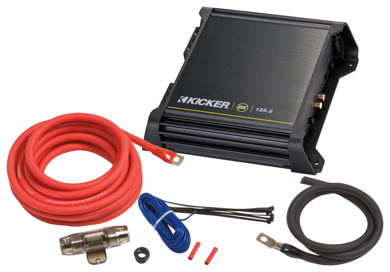 Front. KICKER - KickPak Classic Class AB Bridgeable 2-Channel MOSFET Amplifier with Selectable Bass Boost - Black.