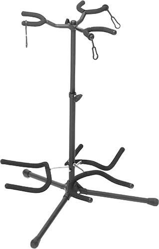 Angle Standard. On-Stage - Triple Instrument Stand for Most Guitars and Banjos - Black.