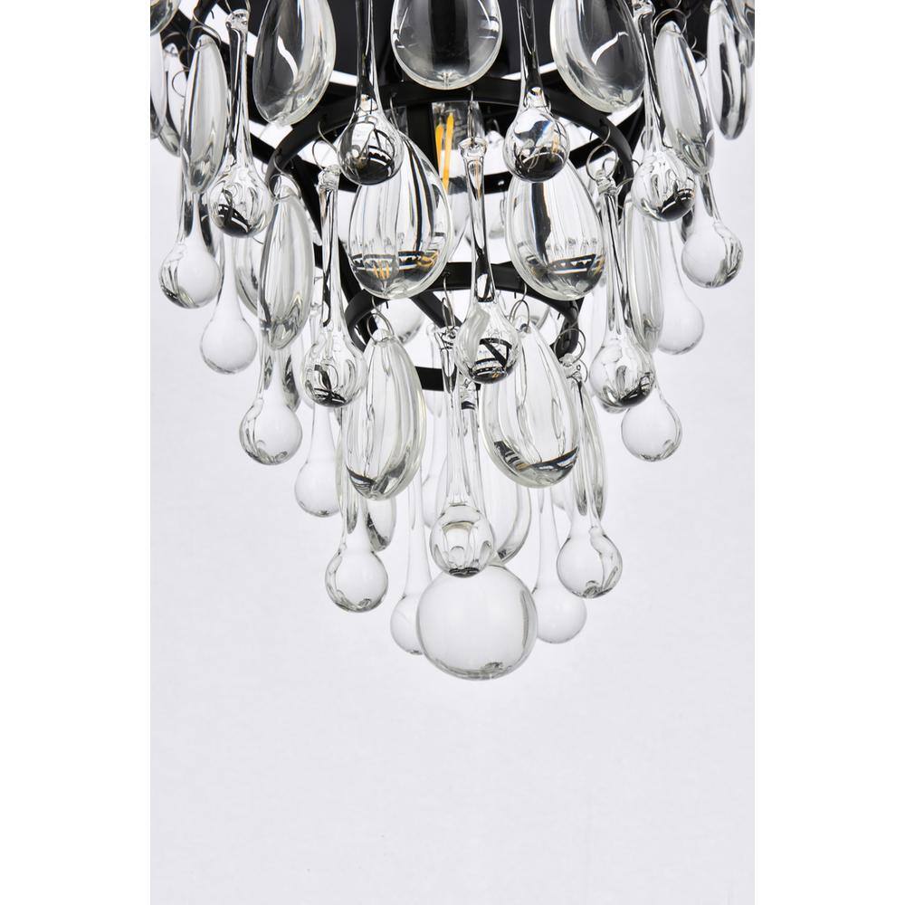 Alt View 3. Elegant Lighting - Nordic 1 light black flush mount - Black And Clear.