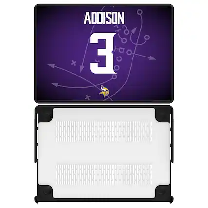 Front. Keyscaper - Jordan Addison Minnesota Vikings MacBook Case - Air 13 in - Multicolor.