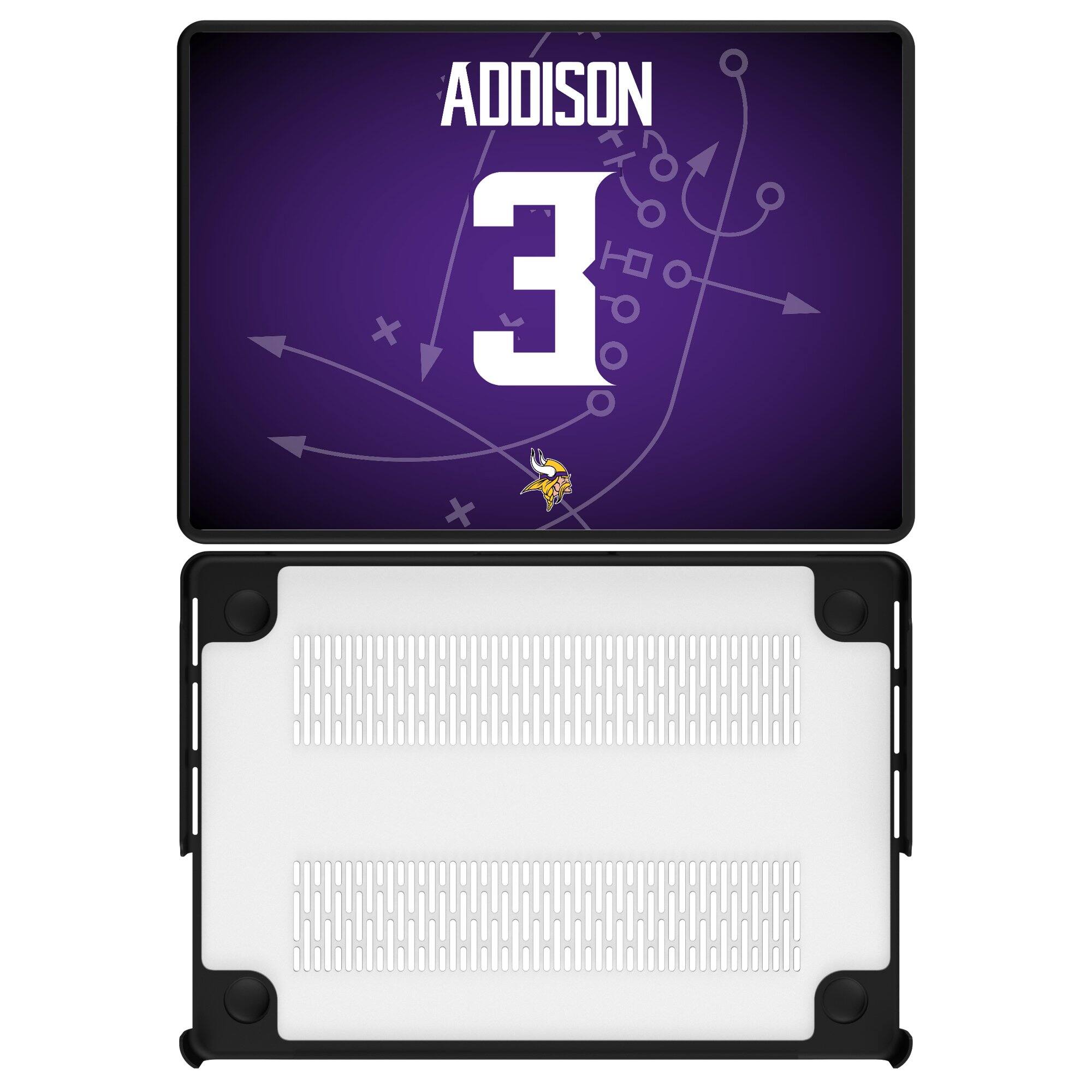 Front. Keyscaper - Jordan Addison Minnesota Vikings MacBook Case - Air 13 in - Multicolor.