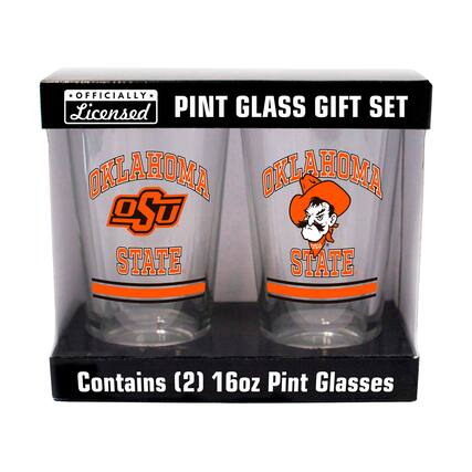 OFFICIALLY Licensed
PINT GLASS GIFT SET
OKLAHOMA STATE
Contains (2) 16oz Pint Glasses