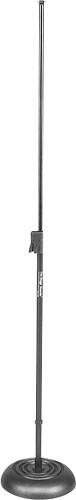 Front Standard. On-Stage - Quik-Release Round Base Microphone Stand - Black.