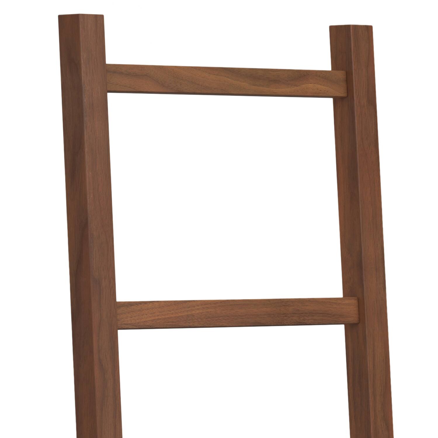 Alt View 2. Simpli Home - Bray SOLID ACACIA WOOD 63 inch x 23 inch Contemporary Bath Towel and Blanket Ladder Shelf in Natural Walnut - Natural Walnut.