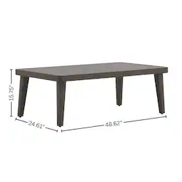 Outdoor Escape - Metal Outdoor Coffee Table, Rectangular Patio Coffee Table - Brown