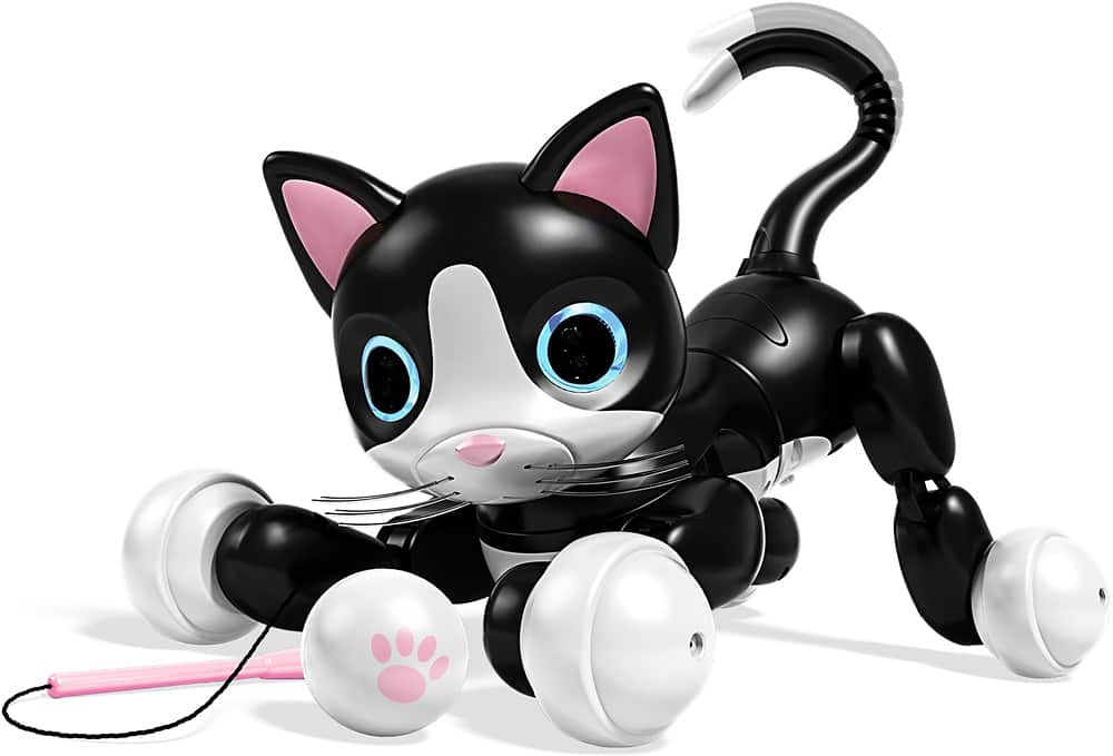 Front. Zoomer - Kitty Interactive Cat Robot - Black.