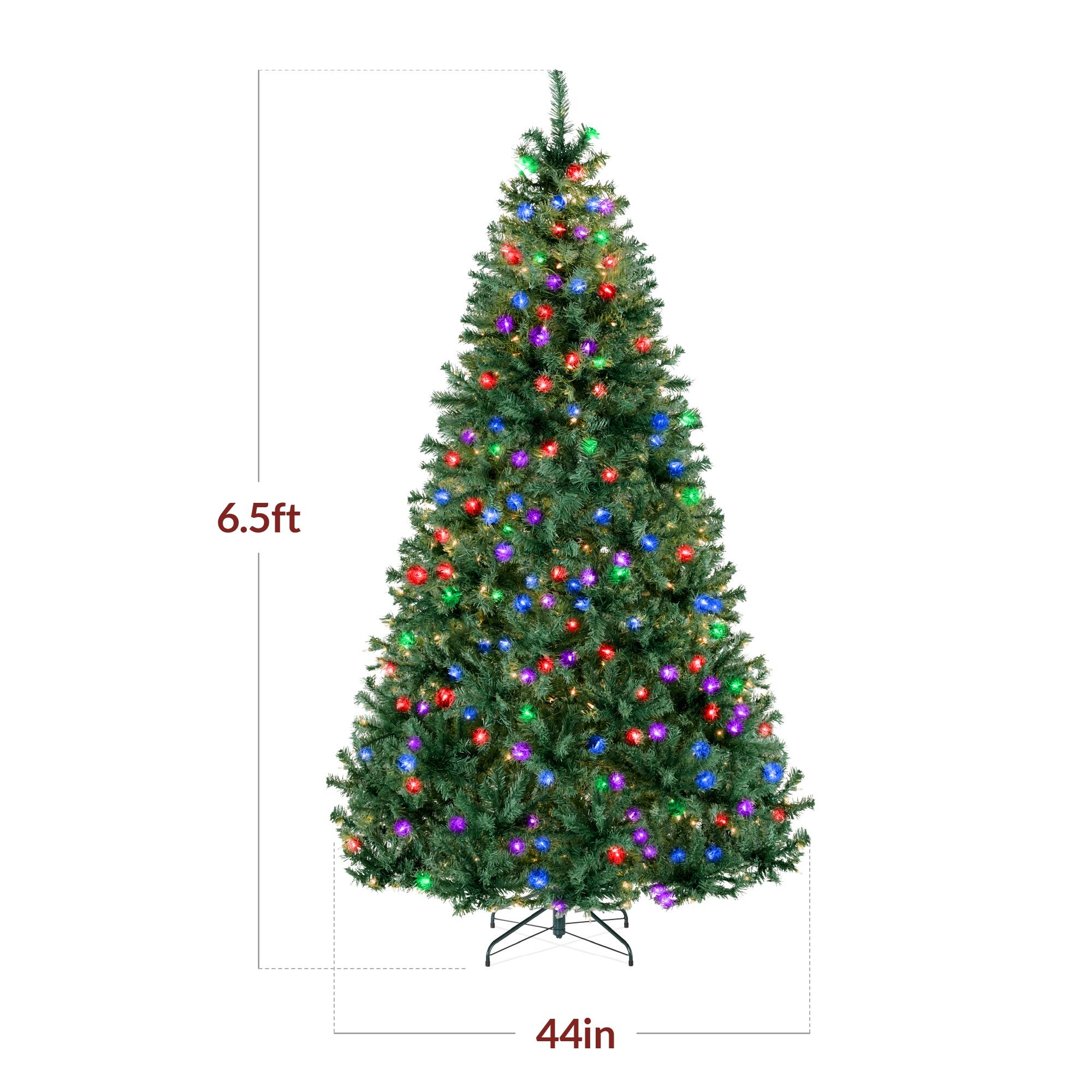 The text on the image indicates the dimensions of the Christmas tree:

- Height: 6.5 feet
- Width: 4.4 feet