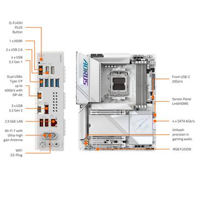 GIGABYTE X870E AORUS PRO ICE (Socket AM5) AMD X870 ATX DDR5 GIGABYTE X870E AORUS PRO ICE (Socket AM5) AMD X870 ATX DDR5