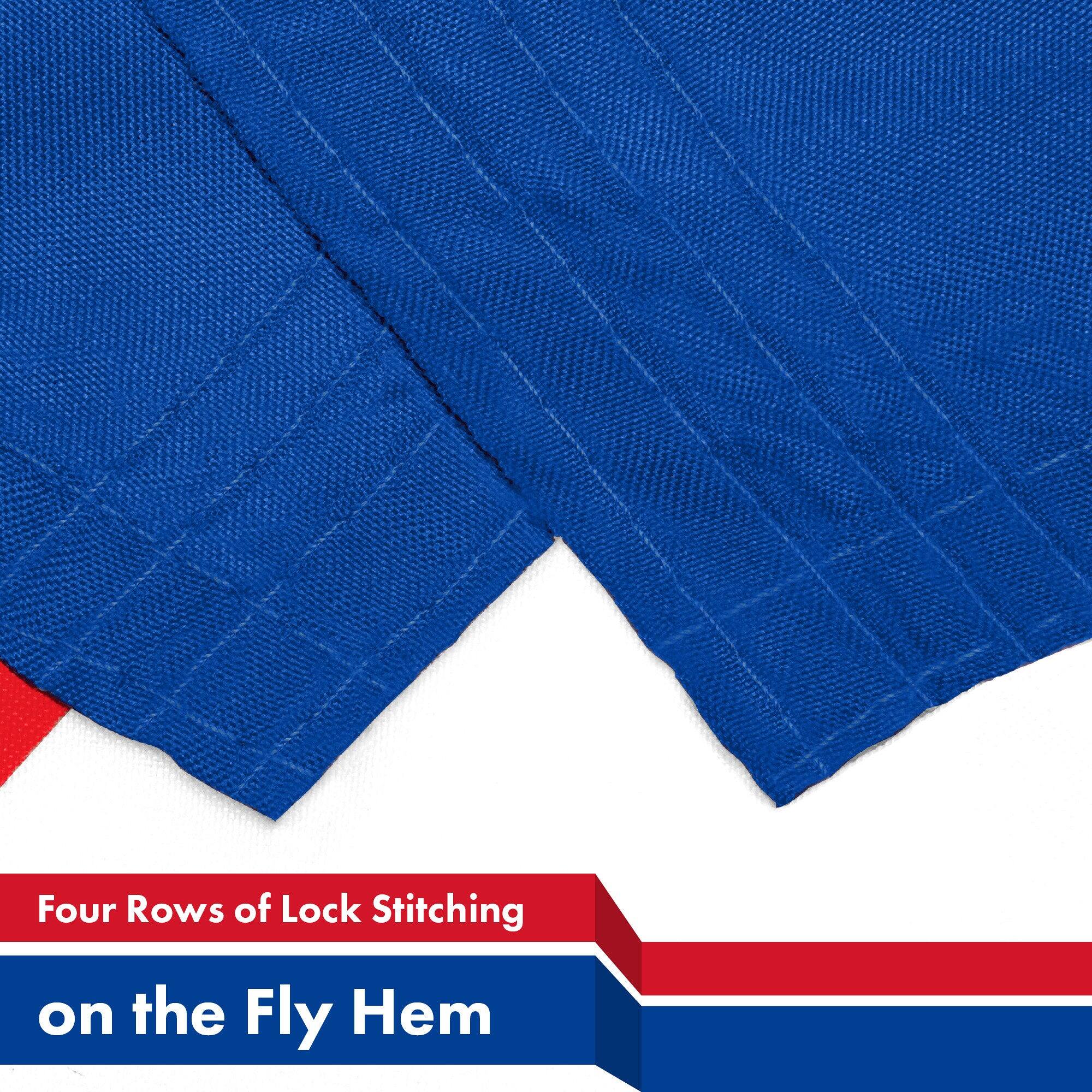 Four Rows of Lock Stitching on the Fly Hem