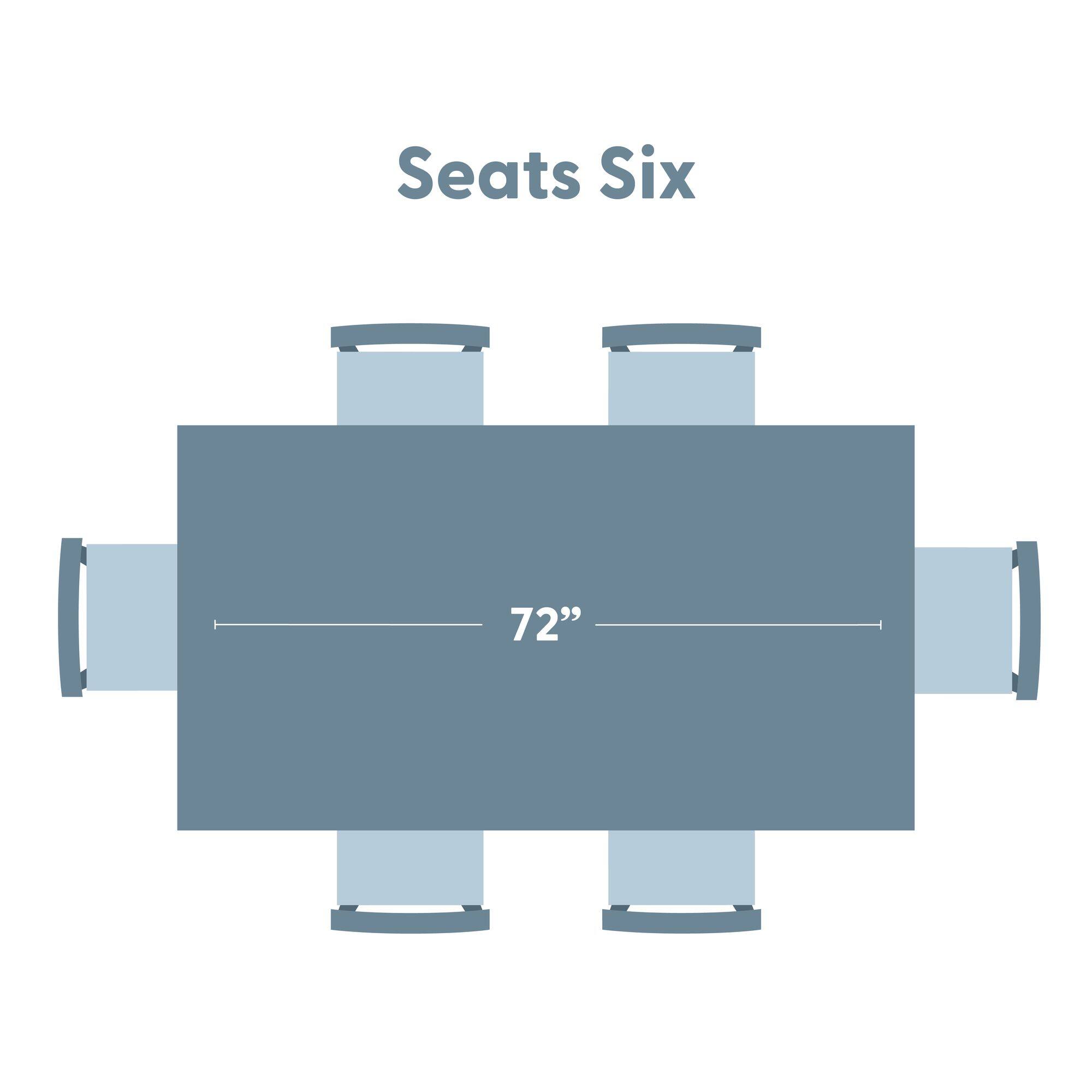 Seats Six  
72"