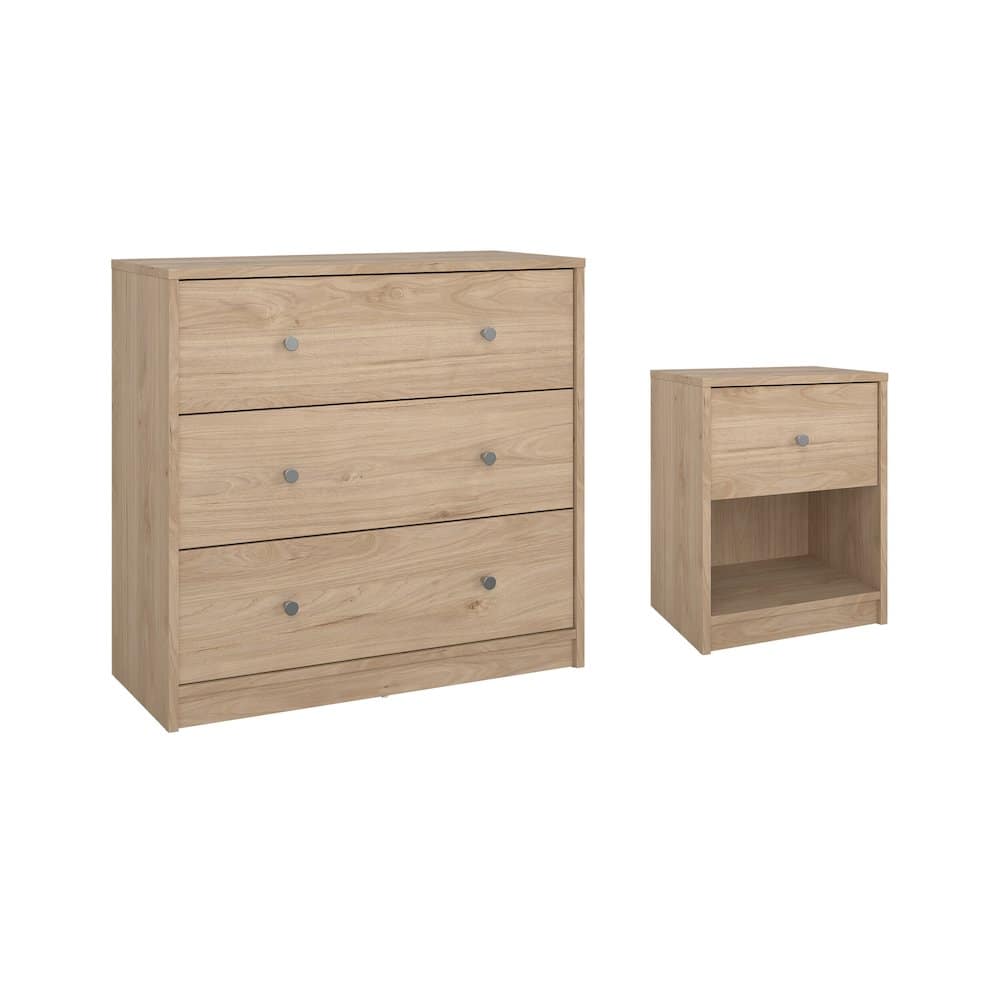 Tvilum - 2-Piece Bedroom Set - Nightstand And Chest - Brown