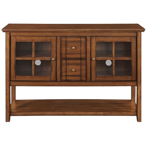 Walker Edison - Transitional TV Stand / Buffet for TVs up to 55" - Traditional Brown