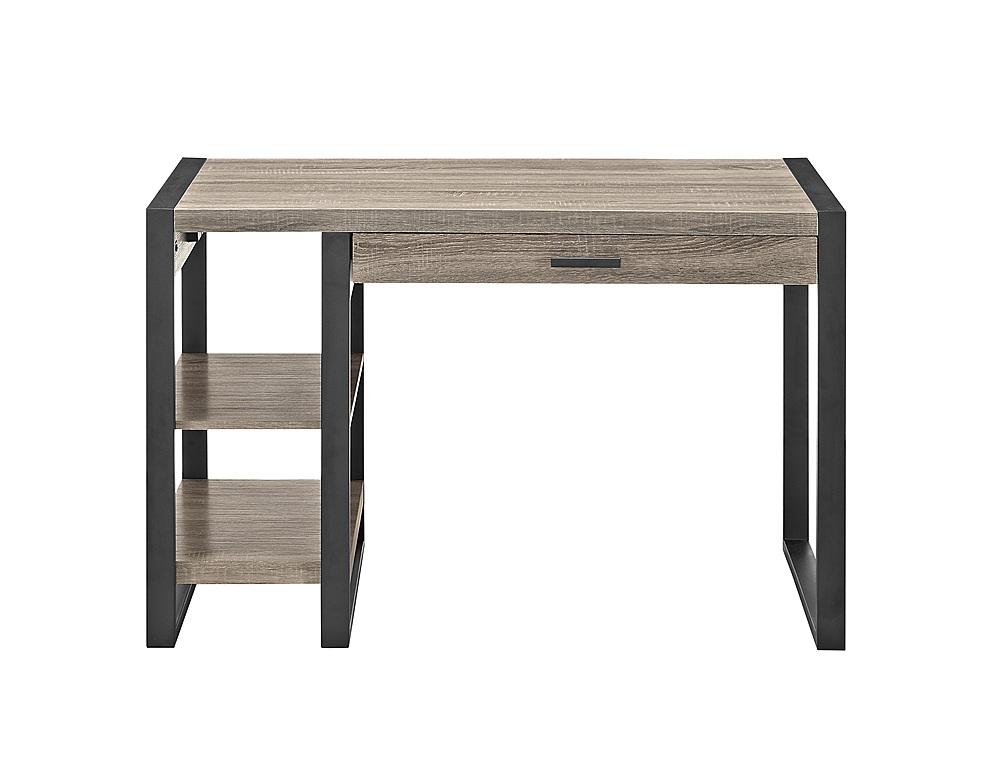 Front. Walker Edison - 48" Modern Industrial USB Power Computer Desk - Driftwood.