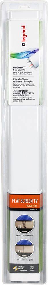 Alt View 17. Legrand - Wiremold On-Wall Flat Screen TV Cable Concealment Kit - White.