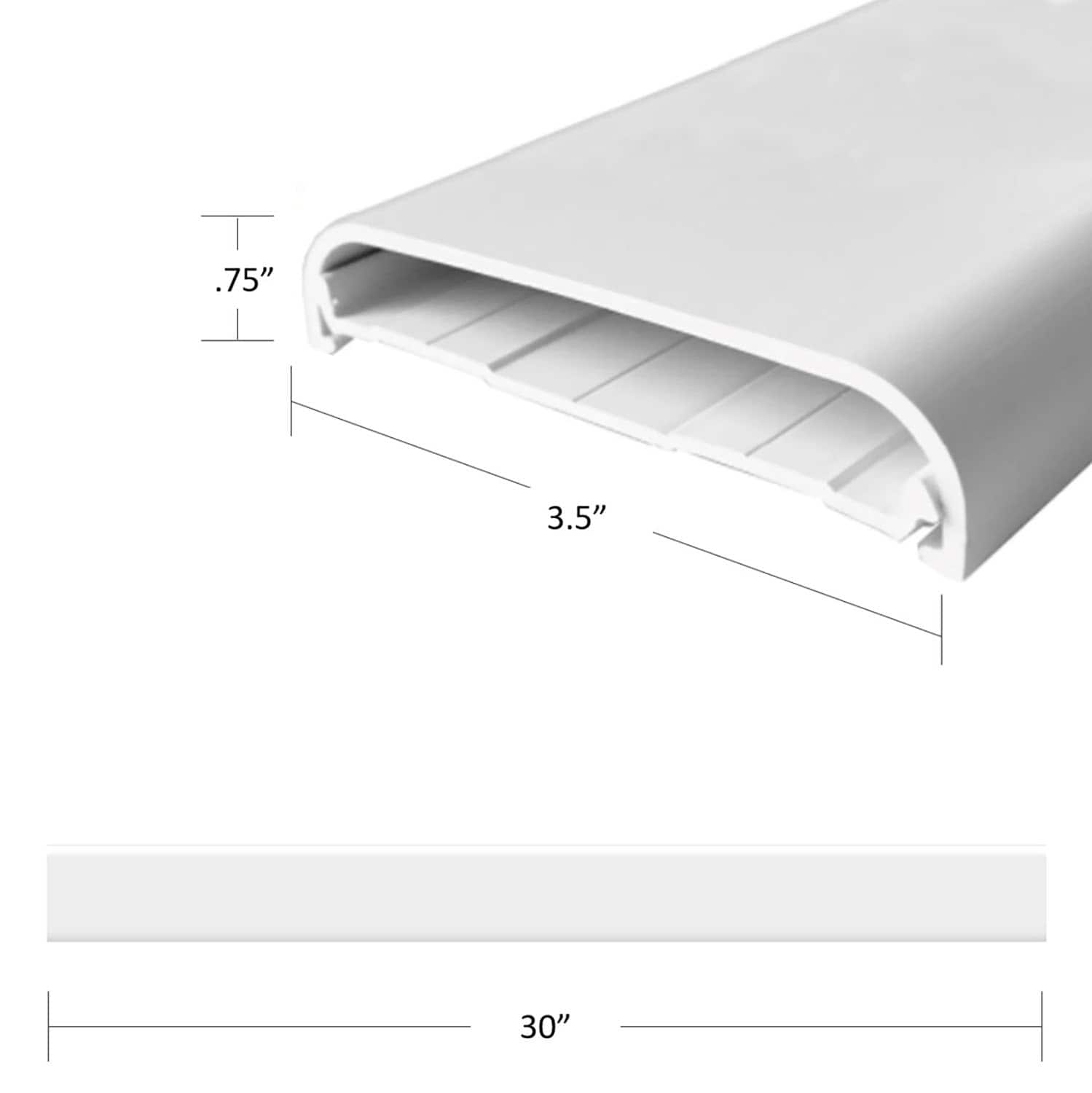 Alt View 13. Legrand - Wiremold On-Wall Flat Screen TV Cable Concealment Kit - White.