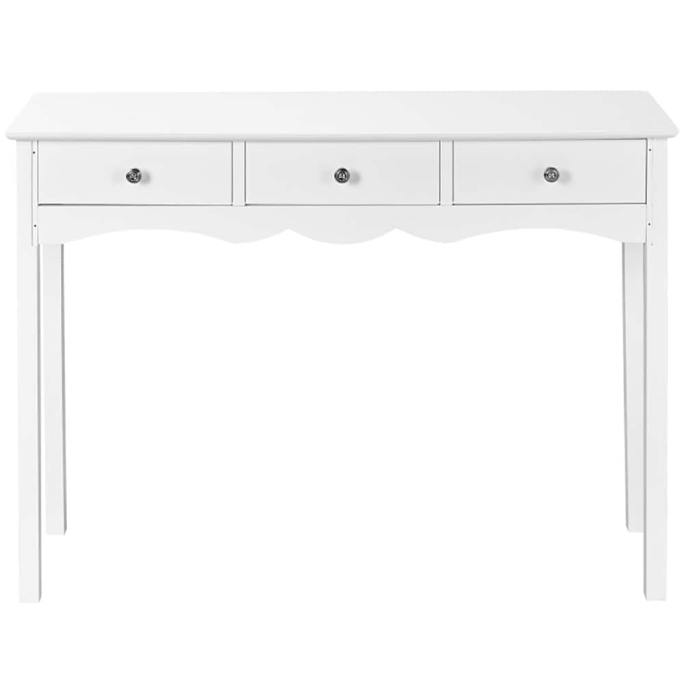 Pefilos - Side Sofa Table with Storage 3-Drawers- Entryway Table Hallway Table, Storage-Friendly Hallway Table for Foyer - White