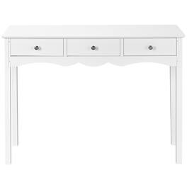 Kadyn - Side Sofa Table with Storage 3-Drawers- Narrow Console Table, Entryway Hall Table with Shelves for Foyer - White