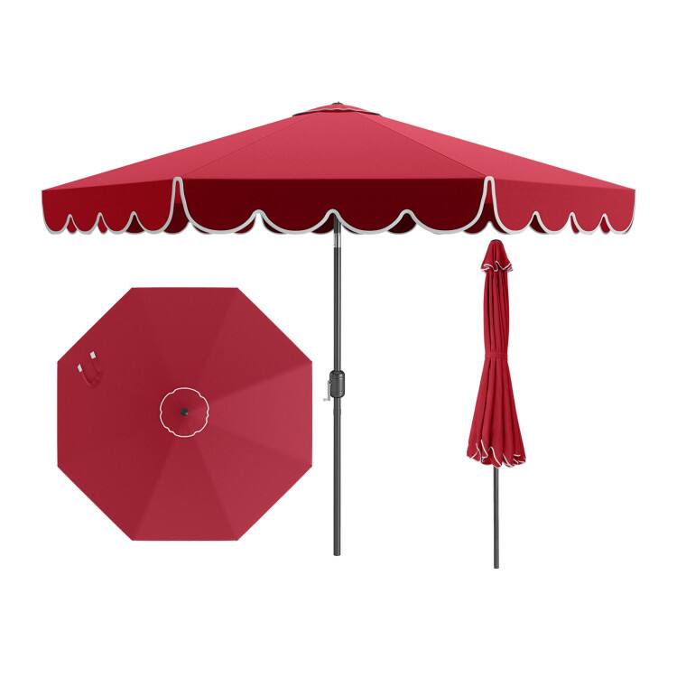 Alt View 1. SlickBlue - 10-ft Outdoor Patio Umbrella Market Style with Crank Handle and Tilt - Wine.