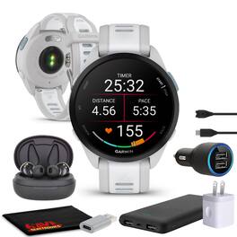 Garmin - Forerunner 165 GPS Running Smart watch Bundle - Mist Gray/Whitestone - Mist Gray/Whitestone - (2024)