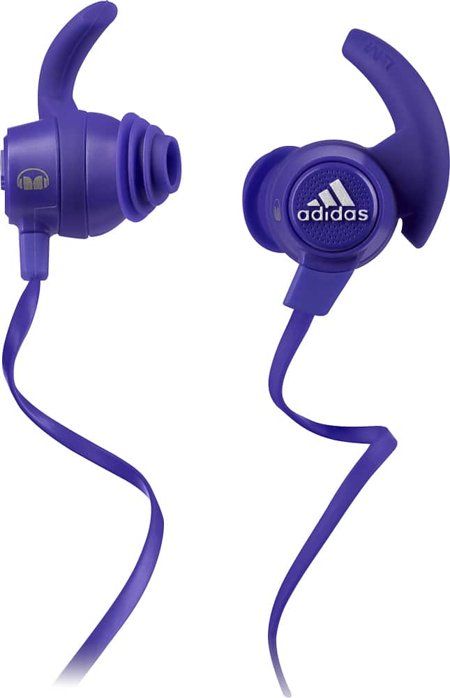Front. Monster - adidas Sport Response In-Ear Headphones - Purple.