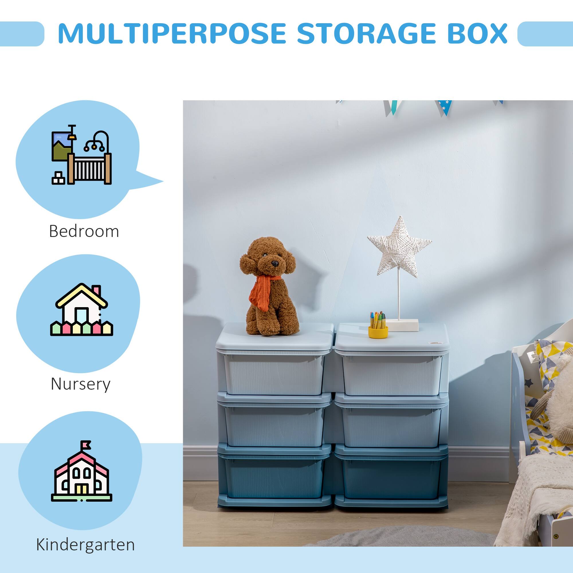 MULTIPERPOSE STORAGE BOX

- Bedroom
- Nursery
- Kindergarten