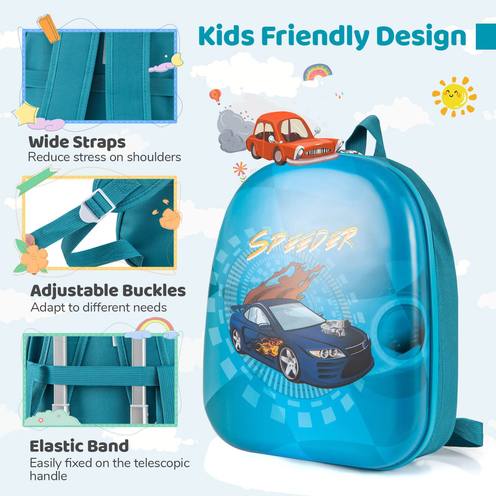 Kids Friendly Design

- Wide Straps
  - Reduce stress on shoulders

- Adjustable Buckles
  - Adapt to different needs

- Elastic Band
  - Easily fixed on the telescopic handle