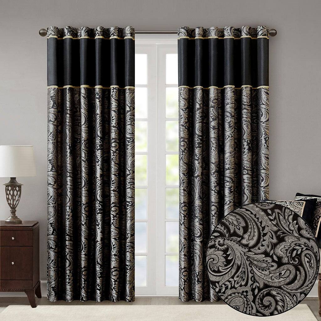 Front. BreeBe - Jacquard Curtain Panel Pair(2 Pcs Window Panels) - Multicolor.