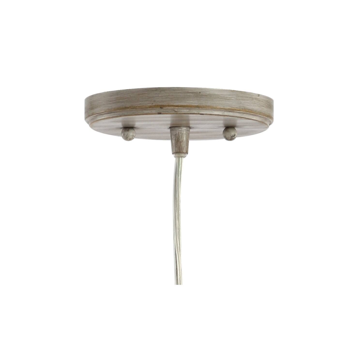 Alt View 5. Jonathan Y - Fontaine 6.25" Adjustable Greige Glass LED Pendant, Grey/Clear - Gray.