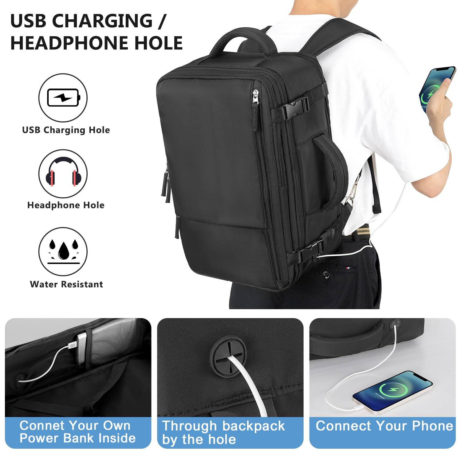 Alt View 1. Live At Space - Travel Backpack for Women  Large Carry On Waterproof Personal Item laptop backpack 17 3 inch College Bag Casual Daypack - Beige.