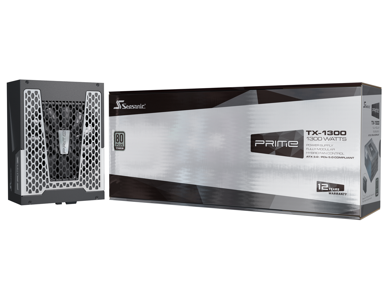 Seasonic - PRIME TX 1300W Power Supply ATX 3.1 PCIe 5.1 Cybenetics Titanium A+ Fully Modular RTX 5090 AMD RX 9000 - Black