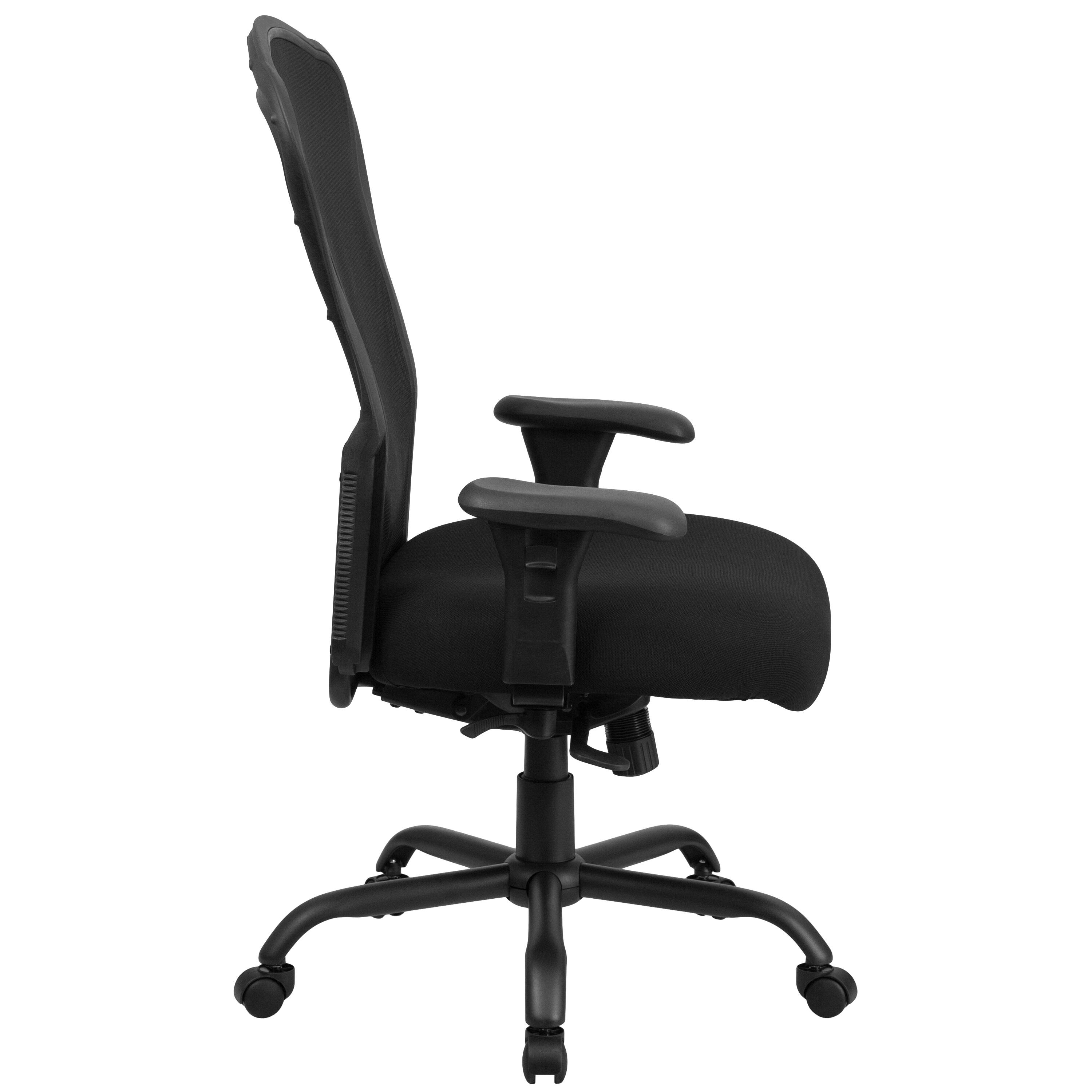 Alt View 5. Emma + Oliver - 24/7 Intensive Use Big & Tall 400 lb. Rated Mesh Multifunction Swivel Ergonomic Office Chair with Synchro-Tilt - Black.