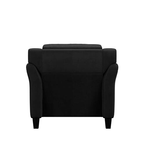 Alt View 1. SlickBlue - Soft Microfiber Upholstered Armchair – Tufted Cushion Back Chair for Living Spaces - Black.