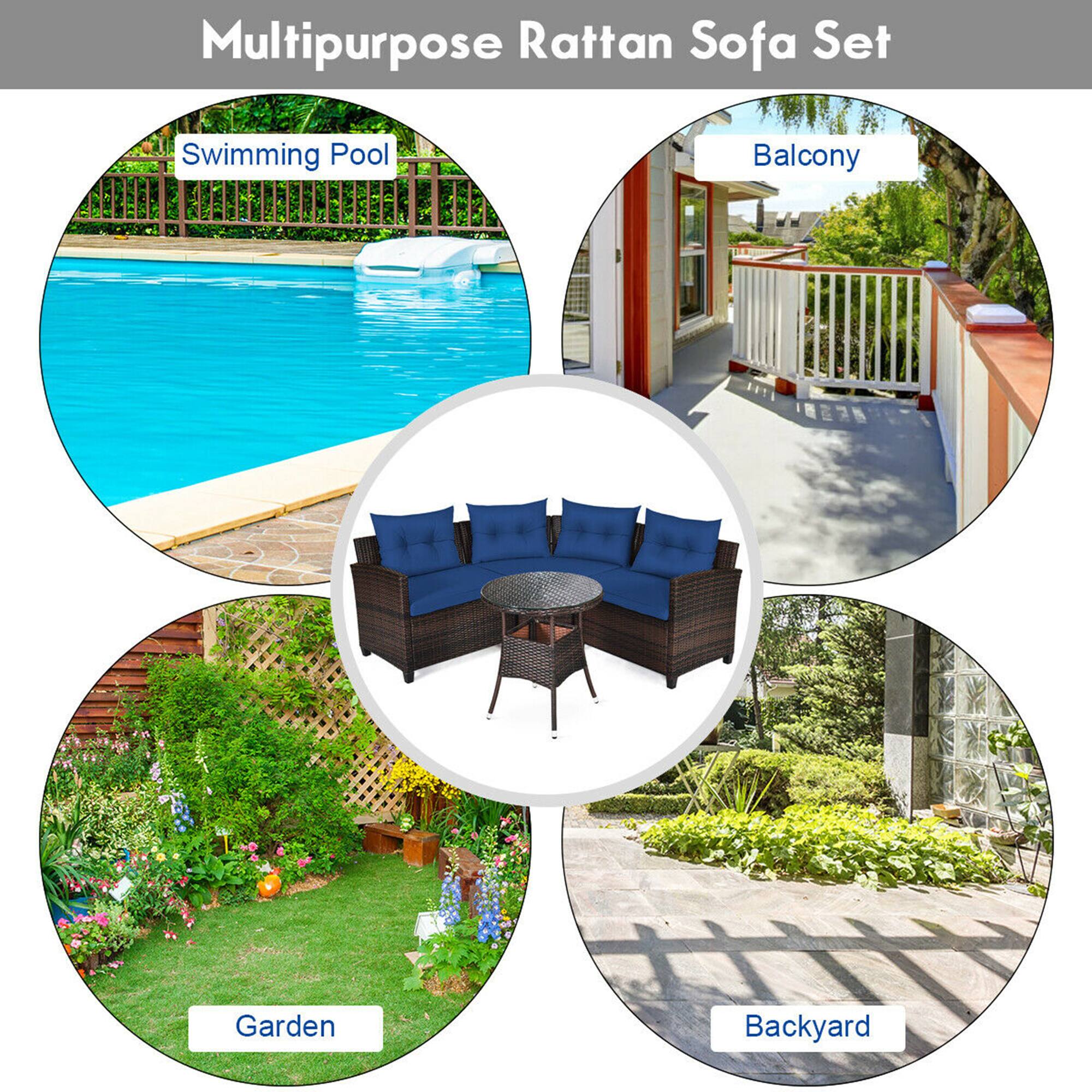 Multipurpose Rattan Sofa Set

- Swimming Pool
- Balcony
- Garden
- Backyard
